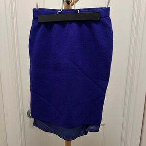 [WOMEN] YSL Authentic Blue Wool Pencil Skirt